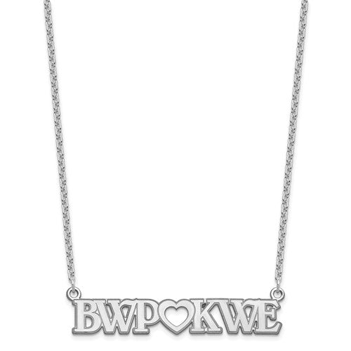 Sterling Silver Couple's Monogram Initials Heart Plate Necklace- Sparkle & Jade-SparkleAndJade.com 