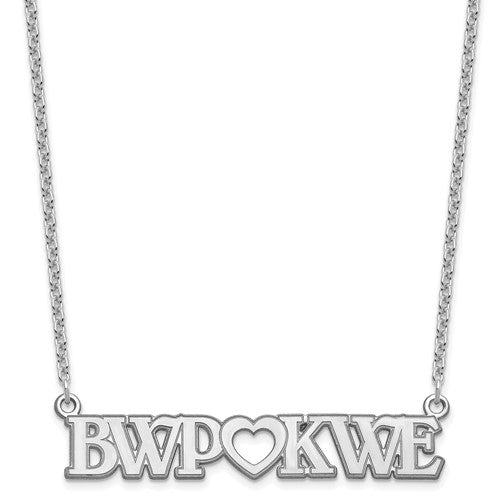 Sterling Silver Couple's Monogram Initials Heart Plate Necklace- Sparkle & Jade-SparkleAndJade.com 