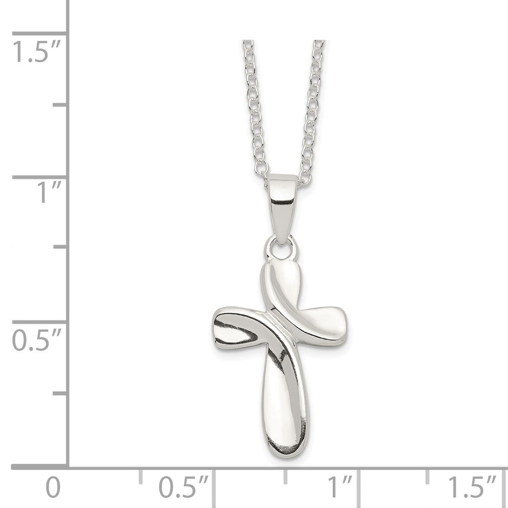 Sterling Silver Cross Necklace- Sparkle & Jade-SparkleAndJade.com QG2621-18