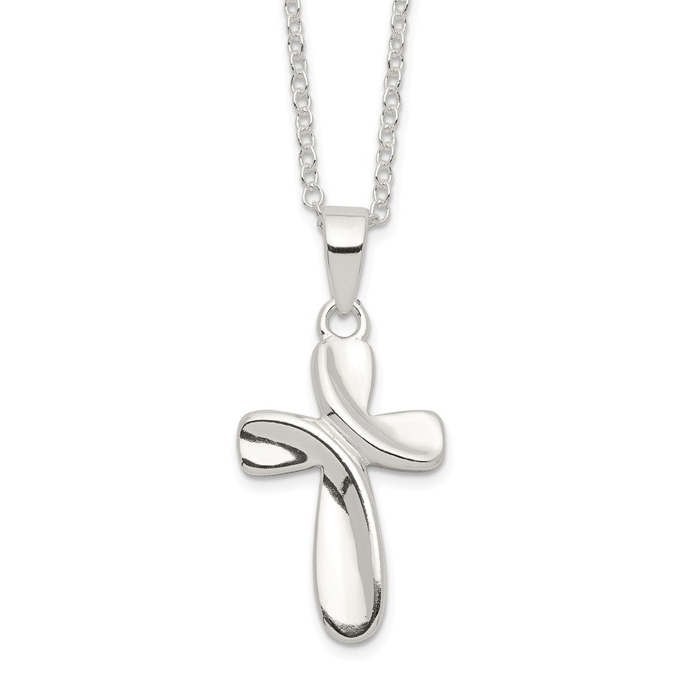 Sterling Silver Cross Necklace- Sparkle & Jade-SparkleAndJade.com QG2621-18