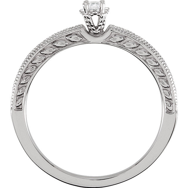 Sterling Silver Cubic Zirconia Vintage-Style Promise Ring- Sparkle & Jade-SparkleAndJade.com 69874:107:P
