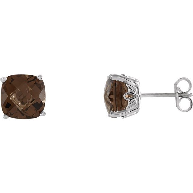 Sterling Silver Cushion Cut Gemstone Earrings- Sparkle & Jade-SparkleAndJade.com 28190:70025:P