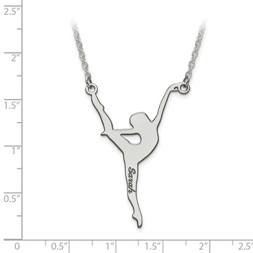 Sterling Silver Dance Engraved Name Necklace- Sparkle & Jade-SparkleAndJade.com XNA700SS
