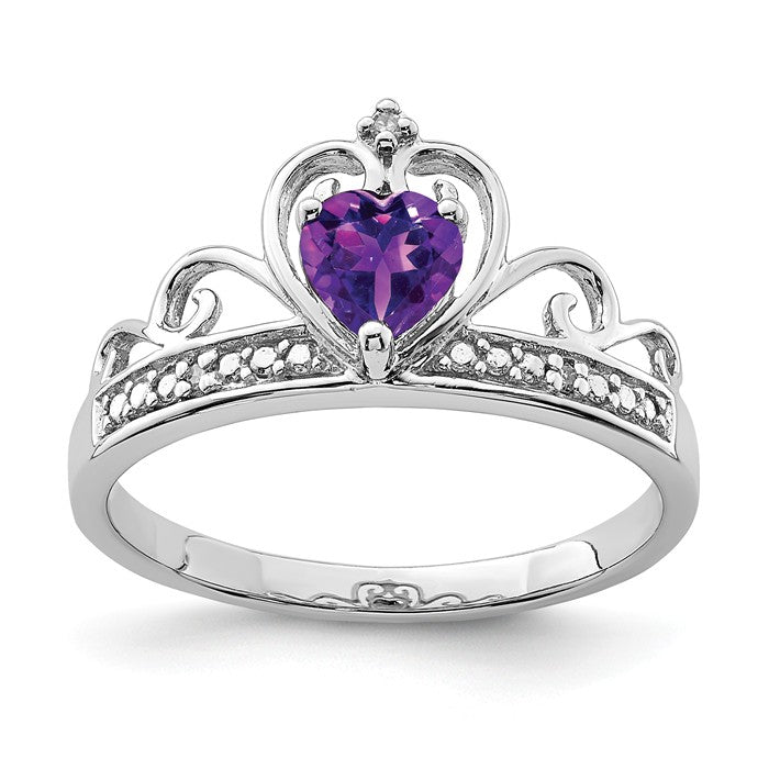 Charming Vintage 10K, Amethyst & Diamond Heart Ring – The Lovelie Jewels