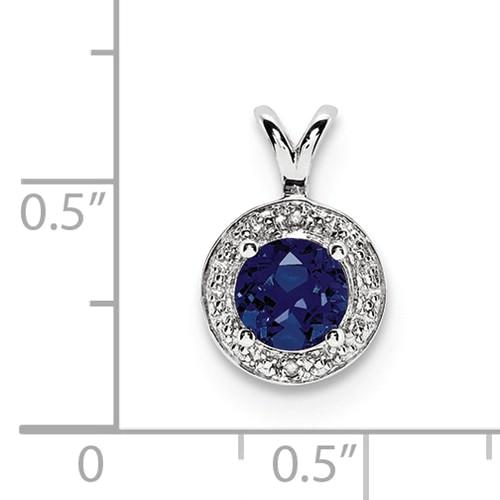 Sterling Silver Diamond And Round Gemstone Halo-Style Pendants- Sparkle & Jade-SparkleAndJade.com 