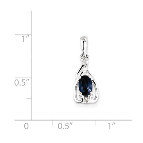 Sterling Silver Diamond & Gemstone Oval Pendants- Sparkle & Jade-SparkleAndJade.com 
