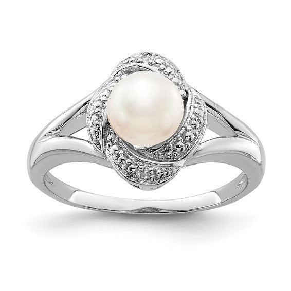 Sterling Silver Diamond & Oval Gemstone Birthstone Rings- Sparkle & Jade-SparkleAndJade.com QBR12JUN-5