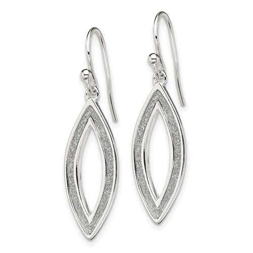 Sterling Silver Enamel Sparkle Glitter Oval Hook Dangle Earrings- Sparkle & Jade-SparkleAndJade.com QE13290