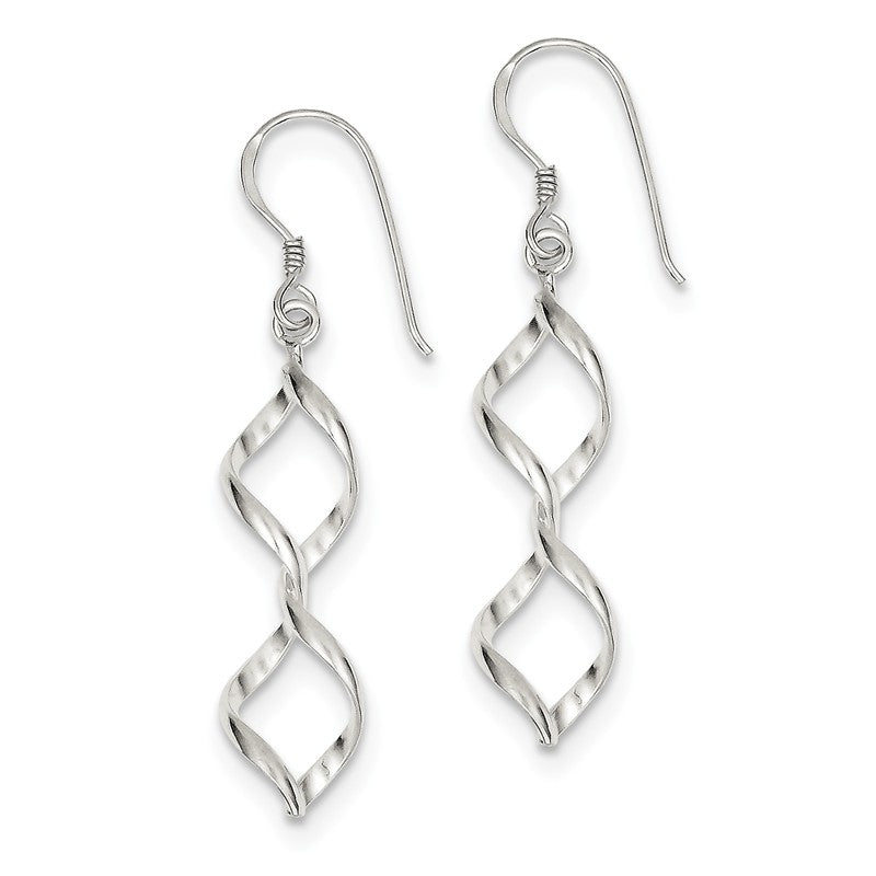 Sterling Silver Fancy Twist Dangle Earrings- Sparkle & Jade-SparkleAndJade.com QE4024