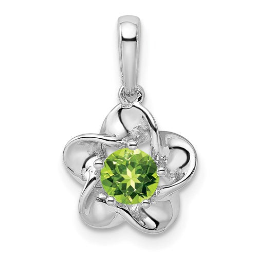 Sterling Silver Flower Pendant - Various Birthstone Choices- Sparkle & Jade-SparkleAndJade.com QBPD31AUG