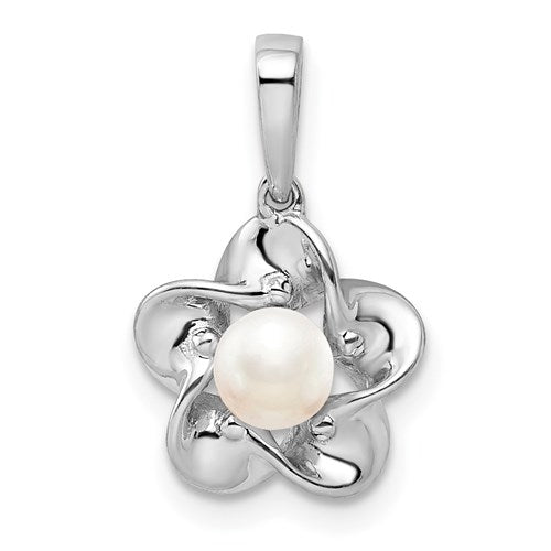 Sterling Silver Flower Pendant - Various Birthstone Choices- Sparkle & Jade-SparkleAndJade.com QBPD31JUN