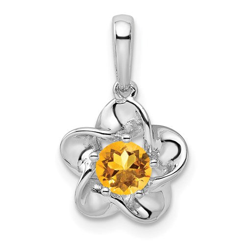 Sterling Silver Flower Pendant - Various Birthstone Choices- Sparkle & Jade-SparkleAndJade.com QBPD31NOV