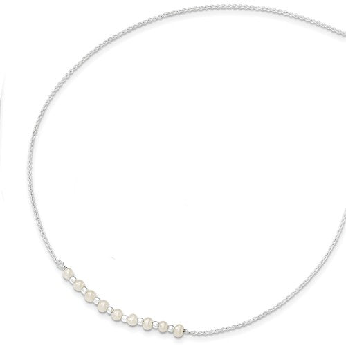Sterling Silver Freshwater Cultured Pearl 16.5" Necklace- Sparkle & Jade-SparkleAndJade.com QG3964-16.5