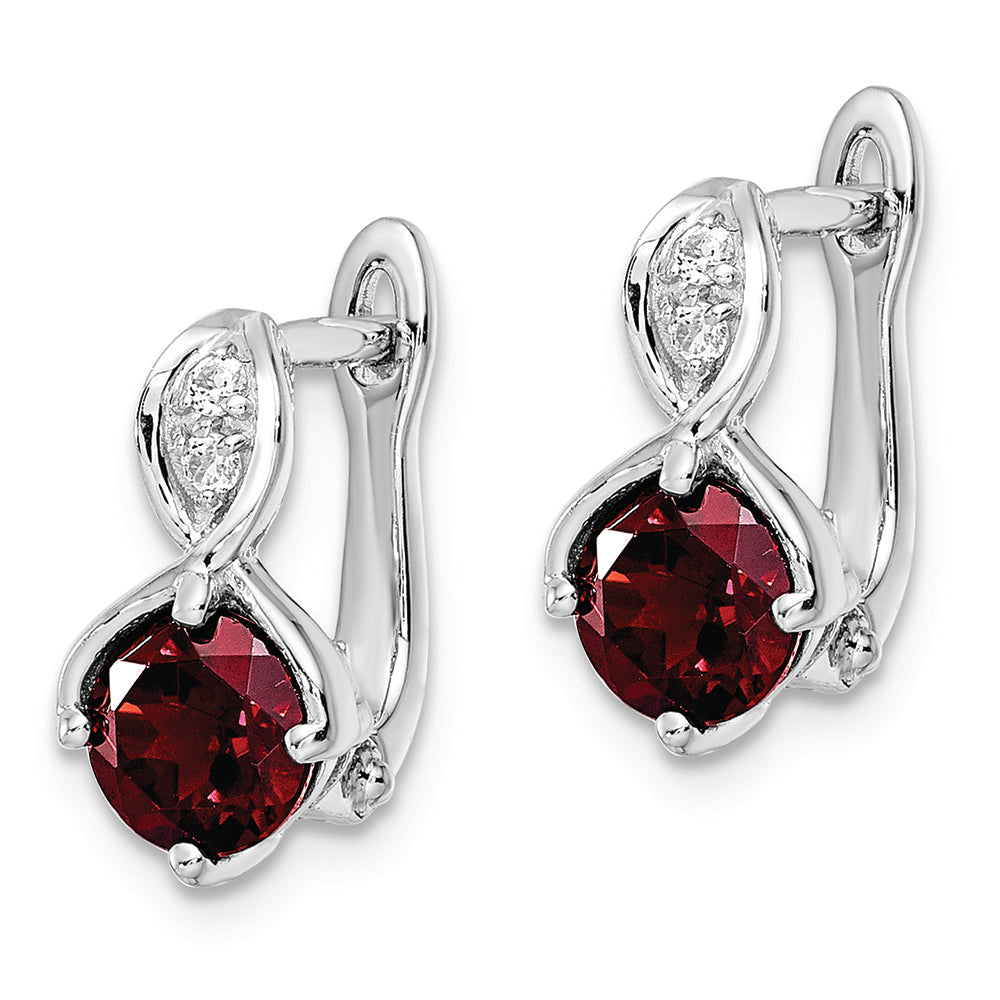 Sterling Silver Gemstone & White Topaz Hinged Earrings- Sparkle & Jade-SparkleAndJade.com 
