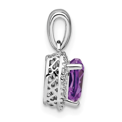 Sterling Silver Gemstone And Diamond Heart Pendants- Sparkle & Jade-SparkleAndJade.com 