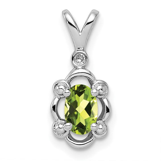 Sterling Silver Gemstone & Diamond Pendants- Sparkle & Jade-SparkleAndJade.com QBPD21AUG