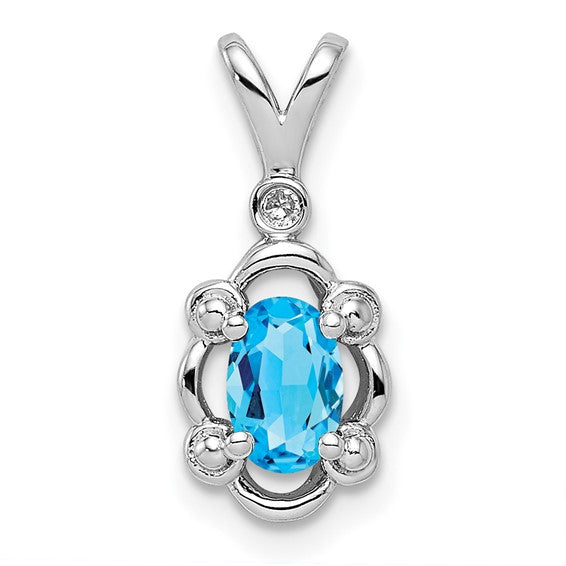 Sterling Silver Gemstone & Diamond Pendants- Sparkle & Jade-SparkleAndJade.com QBPD21DEC