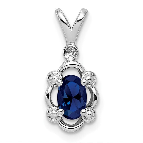 Sterling Silver Gemstone & Diamond Pendants- Sparkle & Jade-SparkleAndJade.com QBPD21SEP