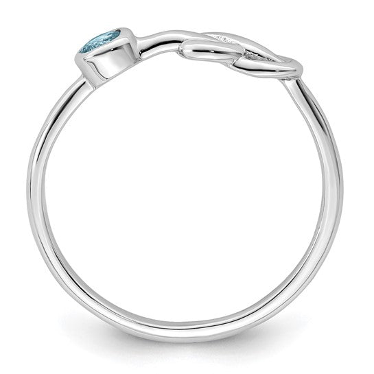 Sterling Silver Gemstone Infinity Knot Birthstone Rings- Sparkle & Jade-SparkleAndJade.com 
