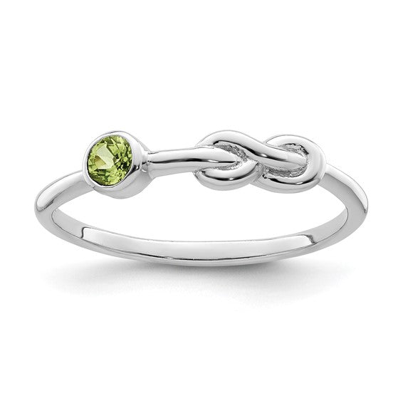 Sterling Silver Gemstone Infinity Knot Birthstone Rings- Sparkle & Jade-SparkleAndJade.com QBR34AUG-6
