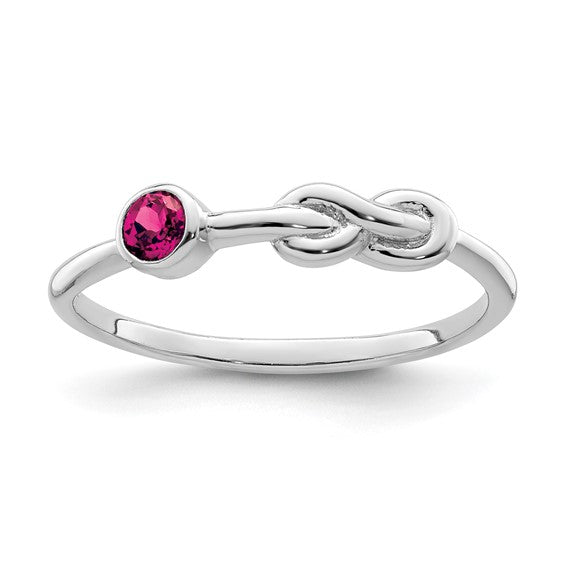 Sterling Silver Gemstone Infinity Knot Birthstone Rings- Sparkle & Jade-SparkleAndJade.com QBR34JUL-6