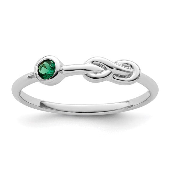 Sterling Silver Gemstone Infinity Knot Birthstone Rings- Sparkle & Jade-SparkleAndJade.com QBR34MAY-6