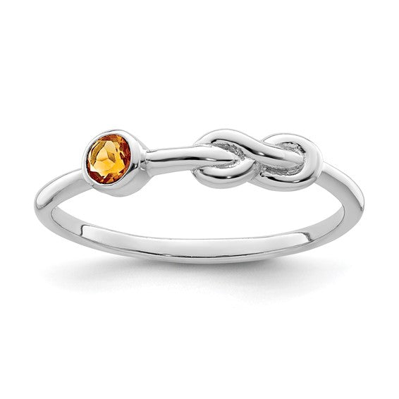 Sterling Silver Gemstone Infinity Knot Birthstone Rings- Sparkle & Jade-SparkleAndJade.com QBR34NOV-7