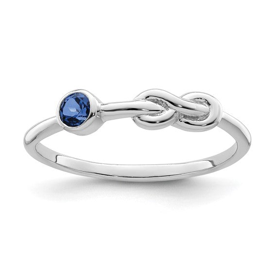 Sterling Silver Gemstone Infinity Knot Birthstone Rings- Sparkle & Jade-SparkleAndJade.com QBR34SEP-6