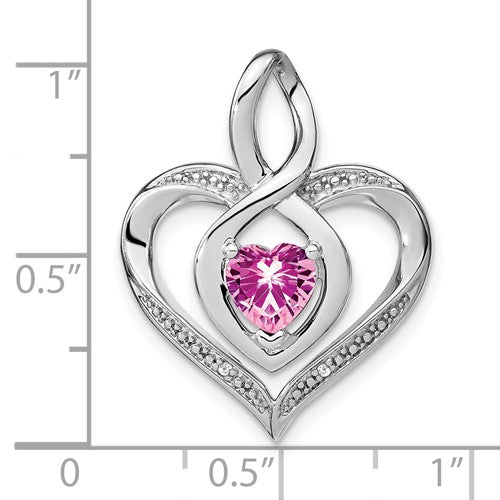 Sterling Silver Gemstone and Diamond Heart Infinity Pendants- Sparkle & Jade-SparkleAndJade.com 