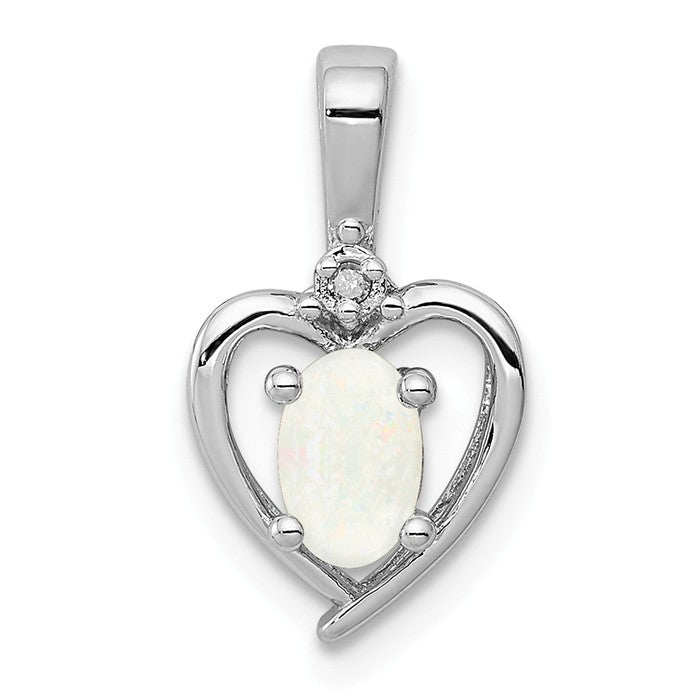 Sterling Silver Gemstone and Diamond Heart Pendants- Sparkle & Jade-SparkleAndJade.com QBPD19OCT