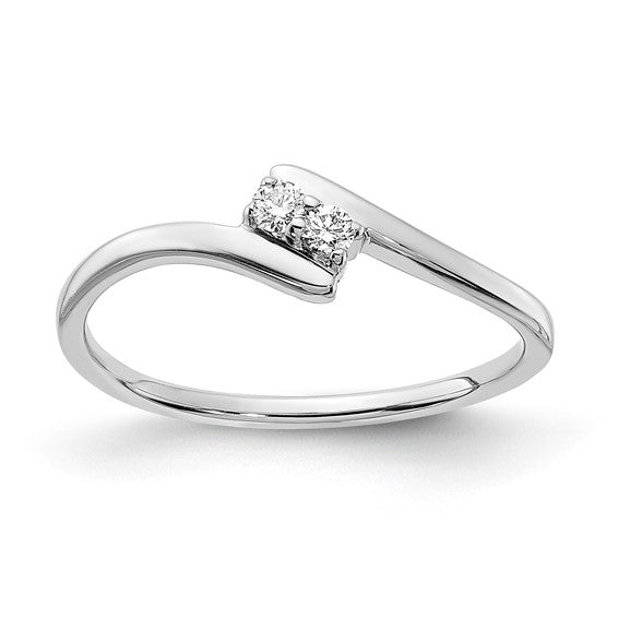 Sterling Silver Genuine Diamond 2-Stone Promise Ring- Sparkle & Jade-SparkleAndJade.com RLD4033-SSAB-7