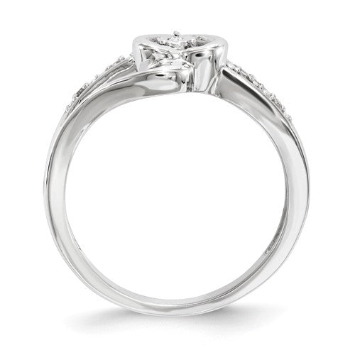 Sterling Silver Genuine Diamond Heart Ring- Sparkle & Jade-SparkleAndJade.com 
