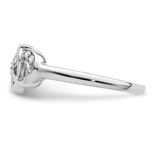 Sterling Silver Genuine Diamond Infinity Heart Ring- Sparkle & Jade-SparkleAndJade.com 