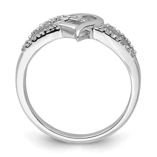 Sterling Silver Genuine Diamond Infinity Inspired Heart Ring- Sparkle & Jade-SparkleAndJade.com 