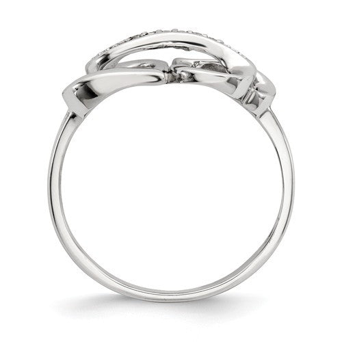 Sterling Silver Genuine Diamond Infinity Symbol Heart Ring- Sparkle & Jade-SparkleAndJade.com 