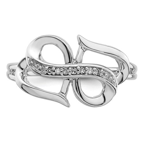 Sterling Silver Genuine Diamond Infinity Symbol Heart Ring- Sparkle & Jade-SparkleAndJade.com 