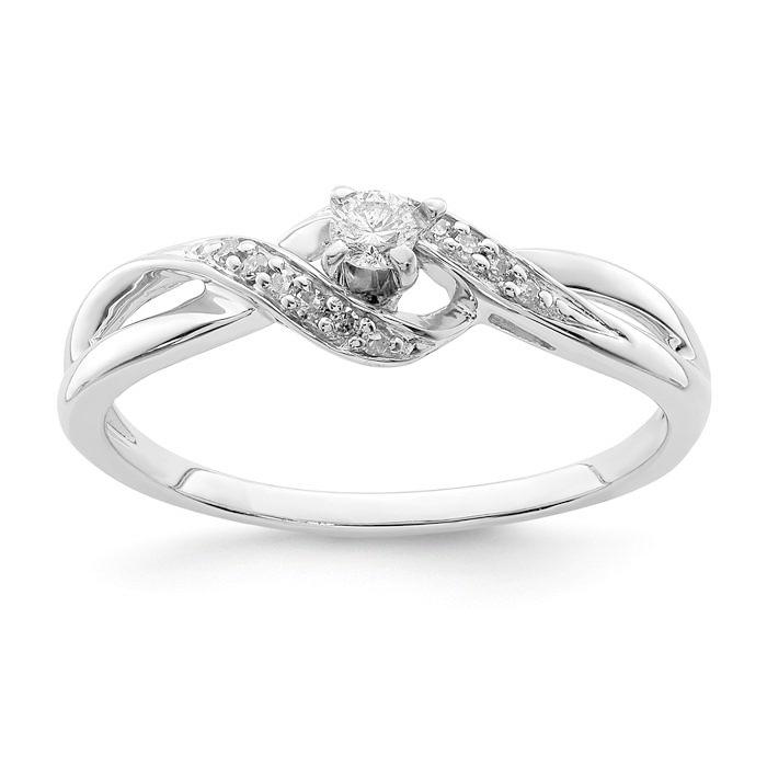 Sterling Silver Genuine Diamond Infinity Twist Promise Ring- Sparkle & Jade-SparkleAndJade.com QR5774-6
