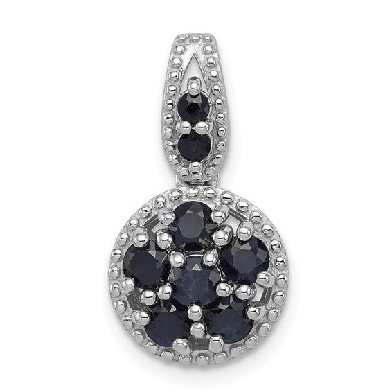 Sterling Silver & Genuine Gemstone Circle Pendant- Sparkle & Jade-SparkleAndJade.com 