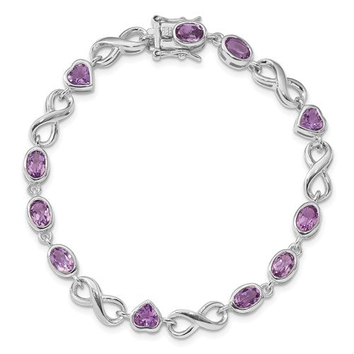 Genuine Amethyst and Sterling shops silver bracelet