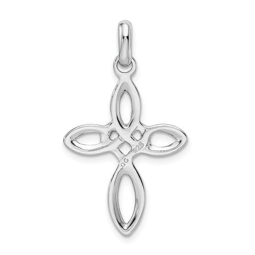 Sterling Silver Heart Cross Pendant- Sparkle & Jade-SparkleAndJade.com QC7234
