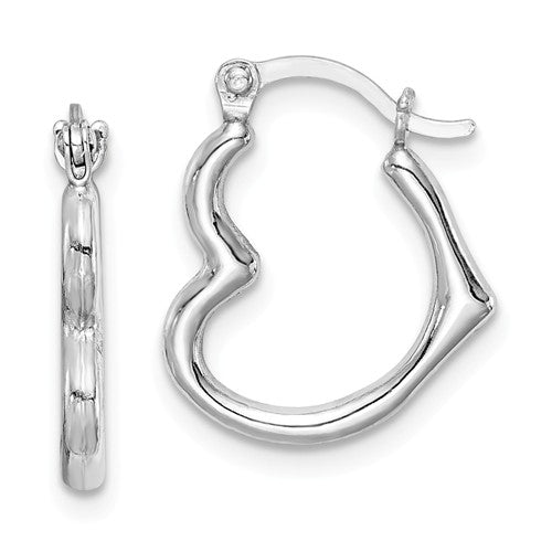 Sterling Silver Heart Hinged Hoop Earrings- Sparkle & Jade-SparkleAndJade.com QE8757