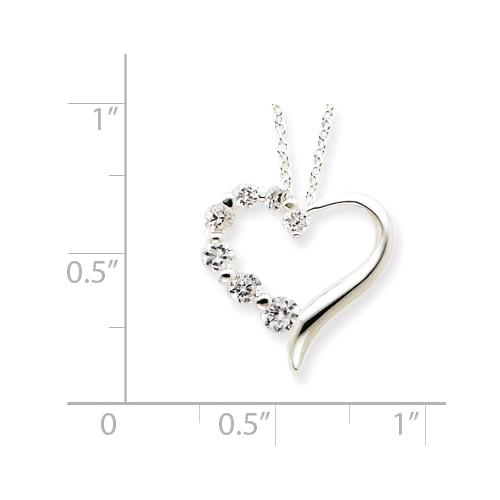 Sterling Silver Heart Journey Necklace 18 In- Sparkle & Jade-SparkleAndJade.com QG2641-18