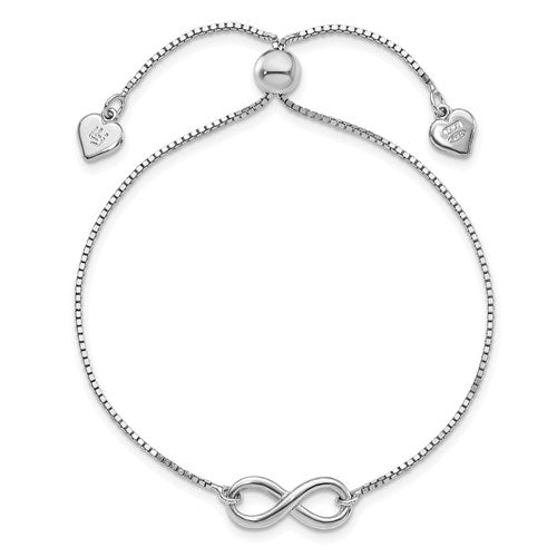 Sterling Silver Infinity Adjustable Bracelet- Sparkle & Jade-SparkleAndJade.com QLF964