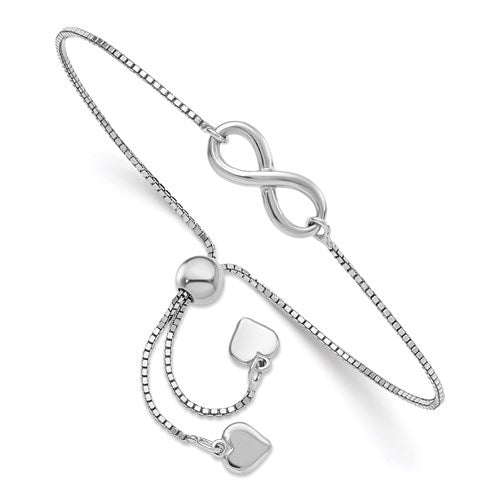 Sterling Silver Infinity Adjustable Bracelet- Sparkle & Jade-SparkleAndJade.com QLF964