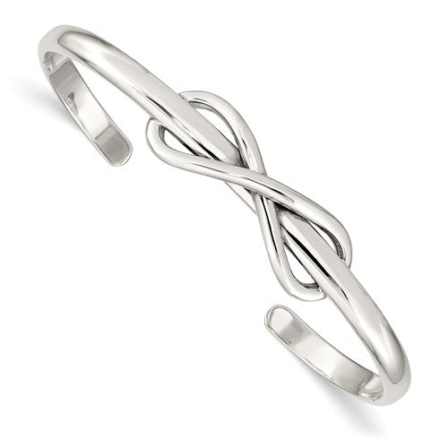 Sterling Silver Infinity Cuff Bangle Bracelet- Sparkle & Jade-SparkleAndJade.com QB602