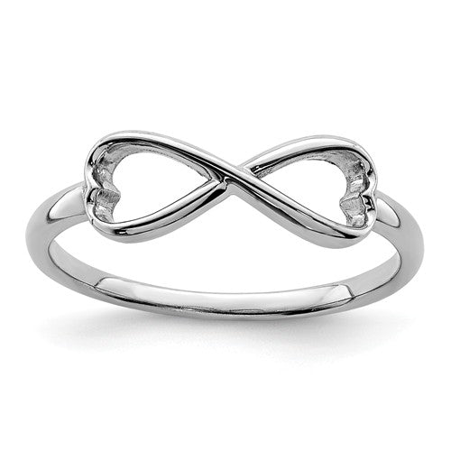 Amazon.com: Double Accent Sterling Silver Infinity Band Pink CZ Halo Heart  Promise Ring 8MM (Size 4 to 13), 4 : Clothing, Shoes & Jewelry