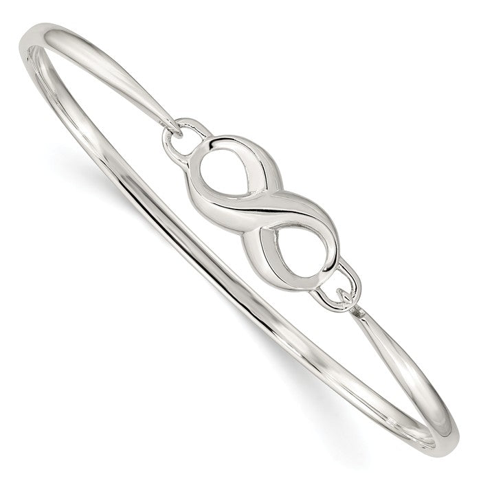 Sterling Silver Infinity Hinged Bangle Bracelet- Sparkle & Jade-SparkleAndJade.com QB914