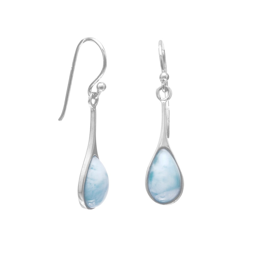 Sterling Silver Long Drop Pear Teardrop Shape Dangle Earrings- Sparkle & Jade-SparkleAndJade.com 65810