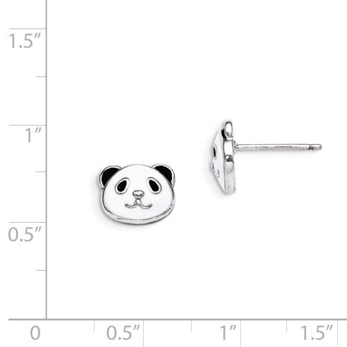 Sterling Silver Madi K Enameled Children's Panda Bear Post Earrings- Sparkle & Jade-SparkleAndJade.com QGK116