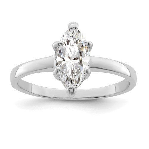 Sterling Silver Marquise Solitaire CZ Ring- Sparkle & Jade-SparkleAndJade.com 